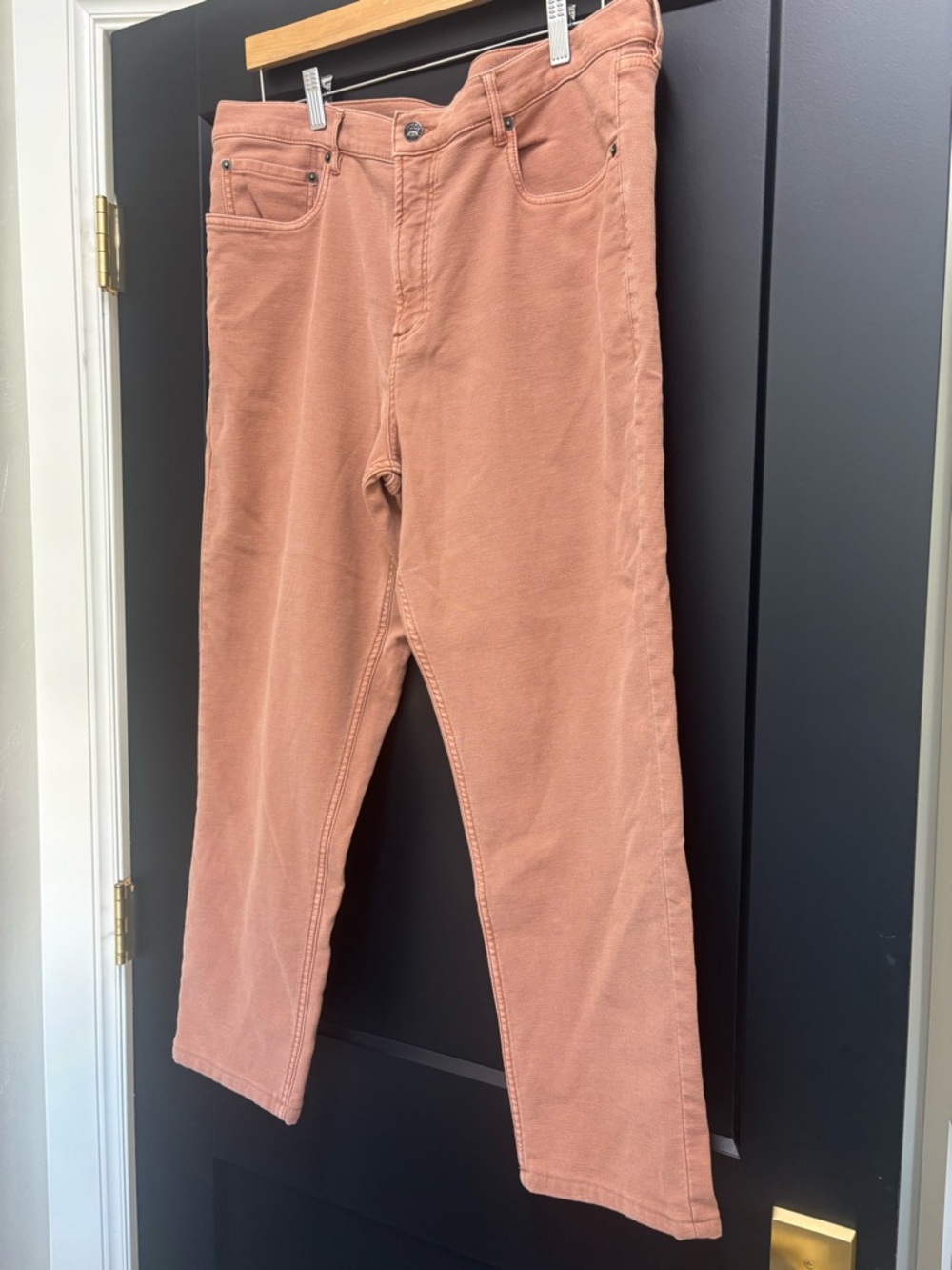 Faherty Stretch Terry 5 Pocket Pants Mens 38x27 Athletic Fit Mesa Red - Picture 4 of 10